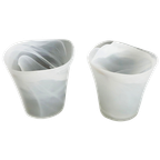 2- Set Vintage Theelicht Houders/Vaasjes Italiaans Glas Frosted Wit. thumbnail 1