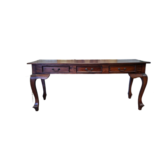 Klassiek Mahoniehouten Sidetable, Wandtafel, Console , Kleine Niet Storende Lakschade Afm. 180x50cm En 76cm Hoog. 1