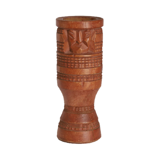 Vintage Moai Vaas/beker Houtsnijwerk, Jaren '70 1
