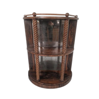 Art Deco Hal Kastje Noten Hout Spiegel.