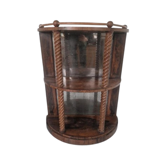 Art Deco Hal Kastje Noten Hout Spiegel. 1