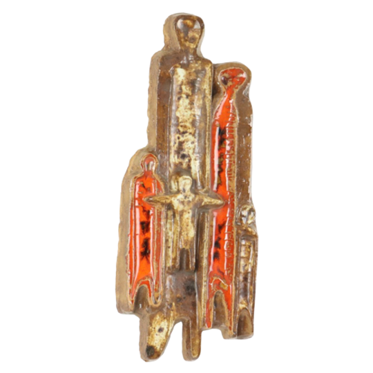 Vintage Wandsculptuur Aardewerk In De Stijl Van Perignem 56cm 1