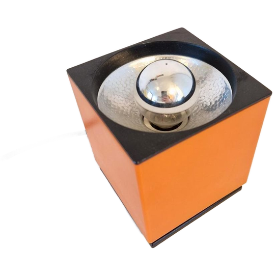 Vintage Spot Philips Cube Light Oranje Lamp Jaren 70 1