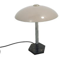 Tafellamp Met Marmeren Voet En Zeskant Chromen Frame