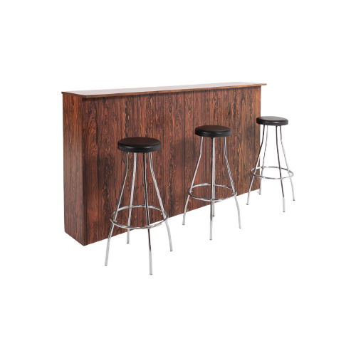 Danish Modern Free Standing Bar Cabinet With Stools From 1960’S