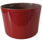 Vintage Bloempot Rood Oranje Keramieke Pot thumbnail 1