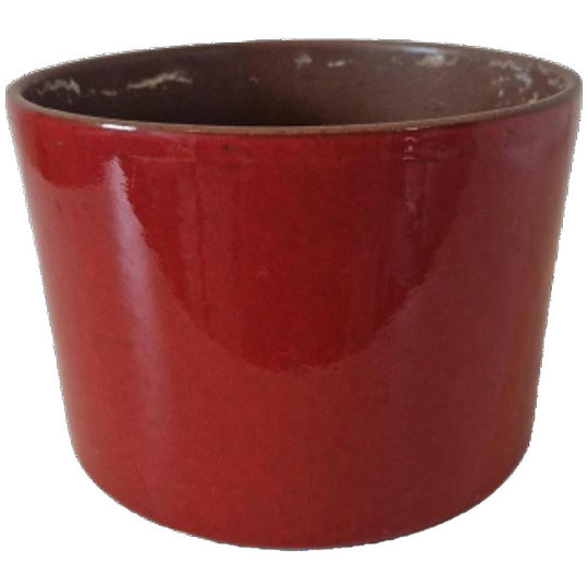 Vintage Bloempot Rood Oranje Keramieke Pot 1