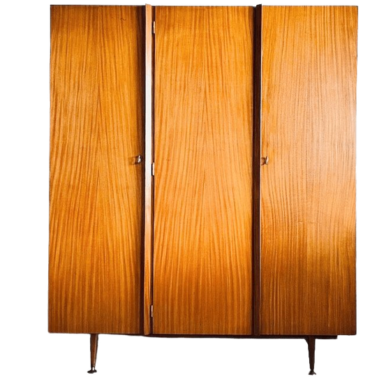 Vintage Mid-century Deens Design Driedeurs Kledingkast Teak 1960’s 1