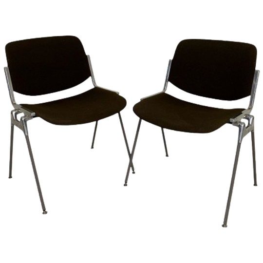 Set Van 2 Castelli Dsc Axis 106 Stoelen Door Giancarlo Piretti, Jaren 70 1