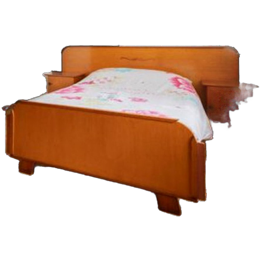 Handgemaakt Tweepersoons Bed Met Kast Uit Jaren 60 (fineer) 1