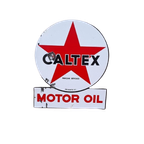 Dubbelzijdig Xl Emaille Reclame Bord Van Caltex Motor Oil️⛽️ thumbnail 1