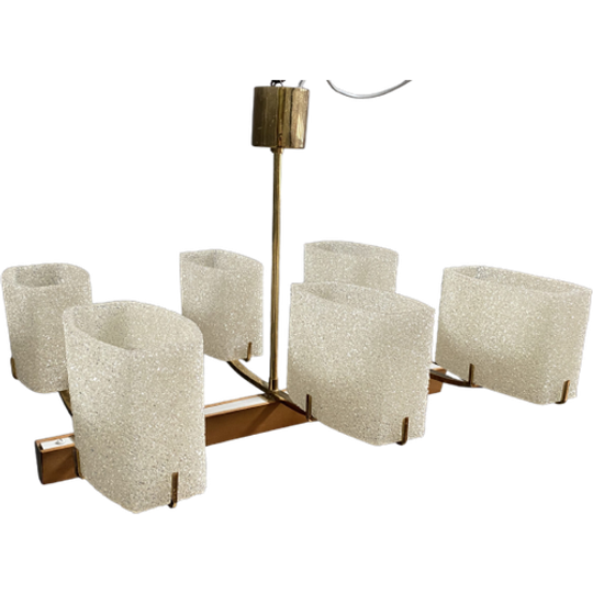 Pendant Lamp 6 Plastic Shades 1960s 1