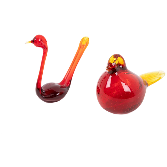 Swedish Art Glass Birds Sculptures From Bergdala, 1970’s 1