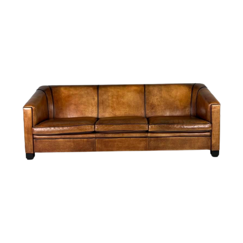 Schapenleren Sofa Bank Klassiek Art Deco