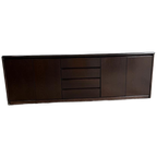 Vintage Minimalistische Dressoir In Donker Hout thumbnail 1