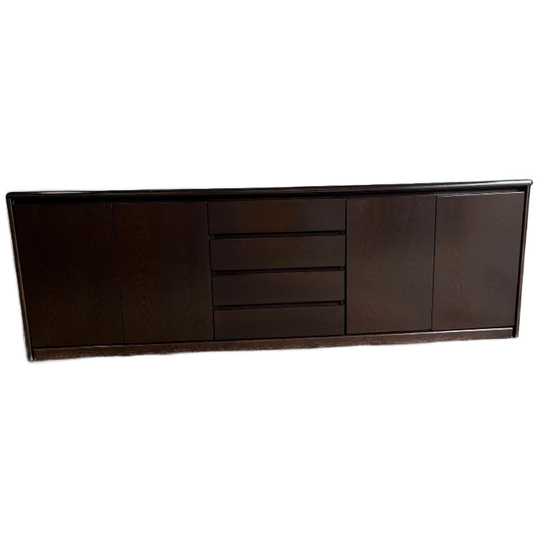 Vintage Minimalistische Dressoir In Donker Hout 1