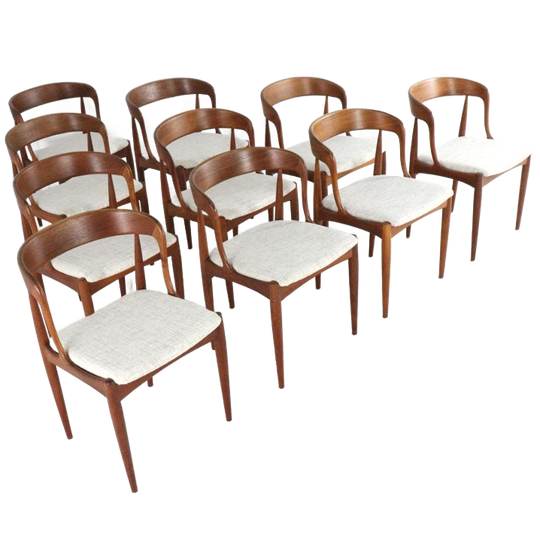 Set 10 Stoelen Johannes Andersen Voor Uldum Meubelfabrik Gestoffeerd 1