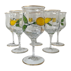 Paul Nagel - Set Of 6 - Hand Painted (Wine) Glasses From The ‘Tiffany’ Series - Made In Germany thumbnail 1