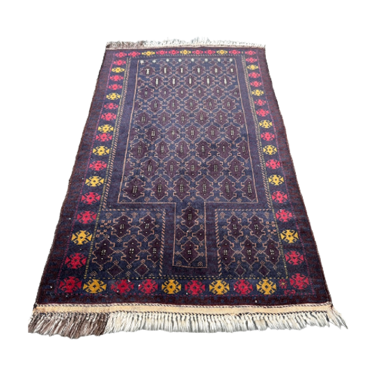 Perzisch Handgeknoopt Vloerkleed 92x152cm - Vintage Tapijt - Donker - Reliving 1