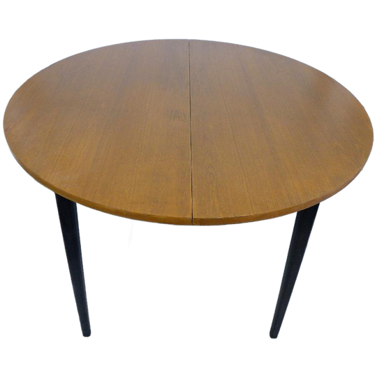 Prachtige Ronde Retro Vintage Uitschuifbare Eettafel 1