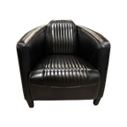 Aviator Fauteuil Zwart Leer Piloten Stoel thumbnail 1