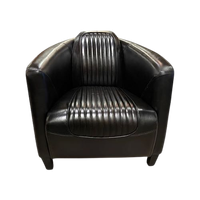 Aviator Fauteuil Zwart Leer Piloten Stoel