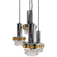 Massive Cascade Kroonluchter Met 4 Lichtpunten, 1970's