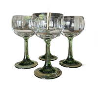 Wijnglazen Set Groene Voet Vintage