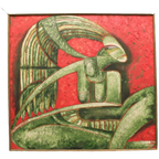 Moderne Schilderkunst. De Twede Schilderij In De Serie "Mayan Spirits". thumbnail 1