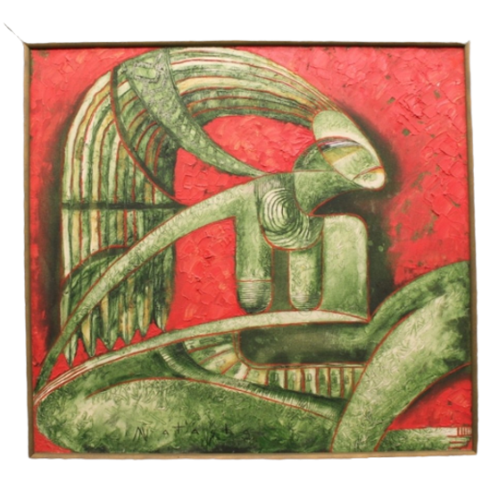 Moderne Schilderkunst. De Twede Schilderij In De Serie "mayan Spirits". 1