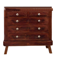 Franse Vintage Commode Met Wit Marmeren Blad