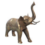 Grote Vintage Messing Olifant – Jaren 70 -(mf48) thumbnail 1