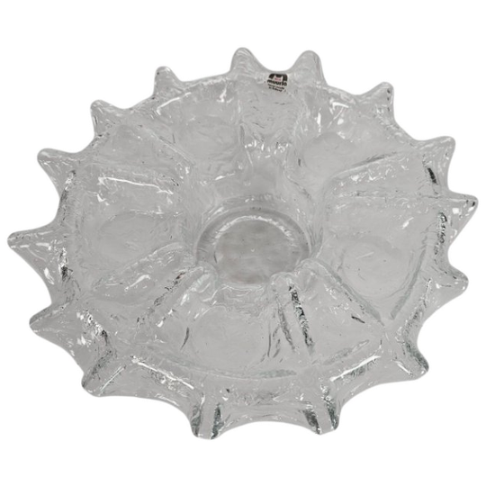 Muurla - Handmade - Kristal Glas - Theelicht Houder - Finland - 1960's 1