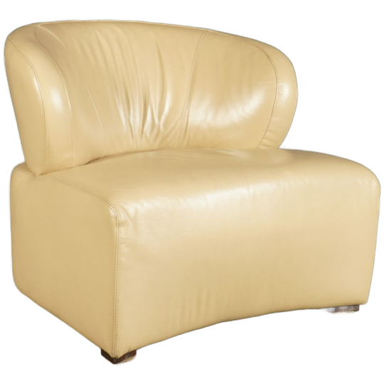 Vintage Lederen Fauteuil – Beige 1