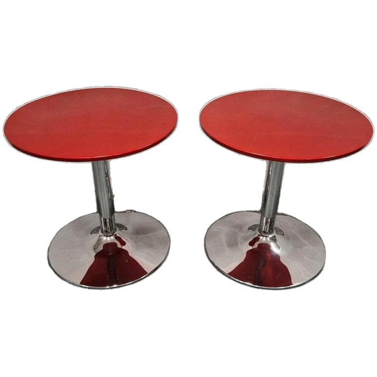 Set Retro Bijzettafel Nachtkastjes Tulpvoet Jaren 70 Stijl 1