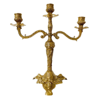 Barok Messing Kandelaar 3 Armen Art Nouveau 1930’s