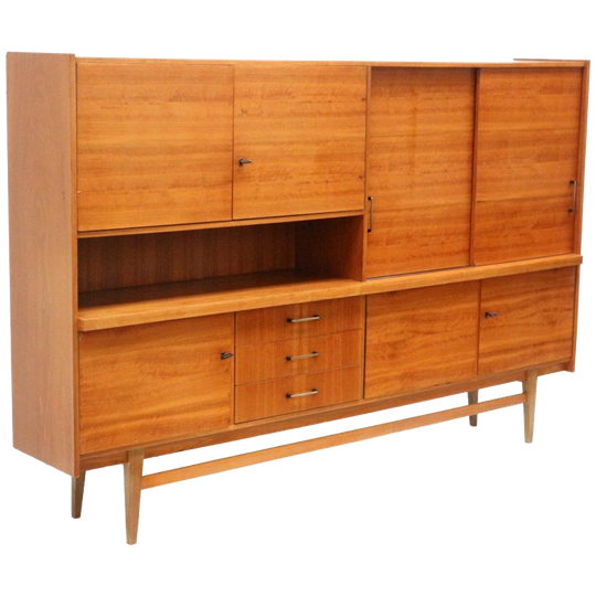 Groot Vintage Highboard / Hoog Dressoir / Wandmeubel Uit De Jaren ’60 ’70 1