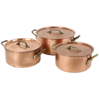 Vintage Set Professionele Kookpotten Rood Koper Eenhoorn