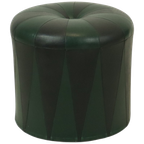 Ronde Vintage Groene Zwarte Poef Tweekleurig Skai Sixties thumbnail 1