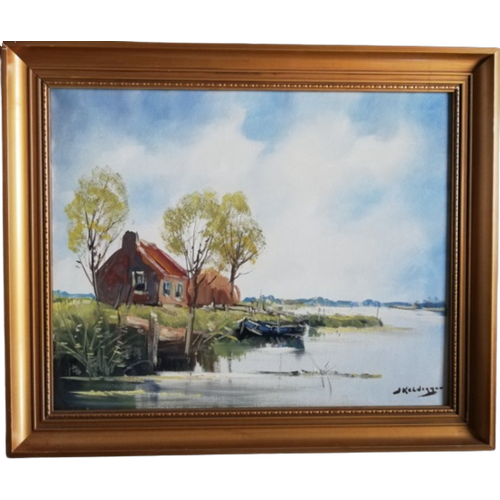 Jan Kelderman (1914-1990) - Boerderij Langs Het Meer