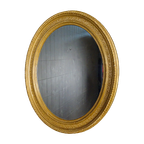 Antieke Ovale Spiegel In Gouden Lijst thumbnail 1