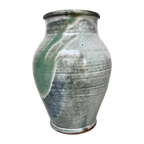 Mingei 民芸 Ceramic Wood Fired Tsubo Vase,  Taishō Periode, Japan thumbnail 1