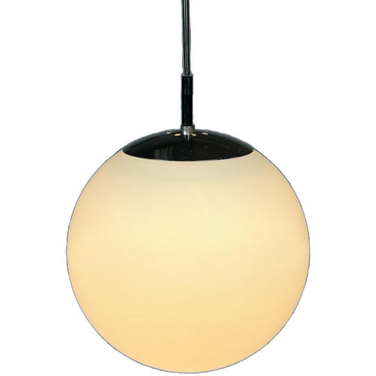 Vintage Raak Hanglamp / Bollamp, B1153 "ochtendnevel" 1