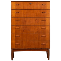 Deens Design Teak Hoge Ladekast, 1960s