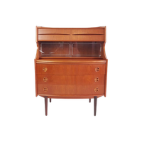 Vintage Deense Secretaire Arne Vodder Teak Kast