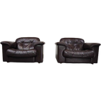 Pair Of De Sede Ds-101 Leather Lounge Chairs thumbnail 1