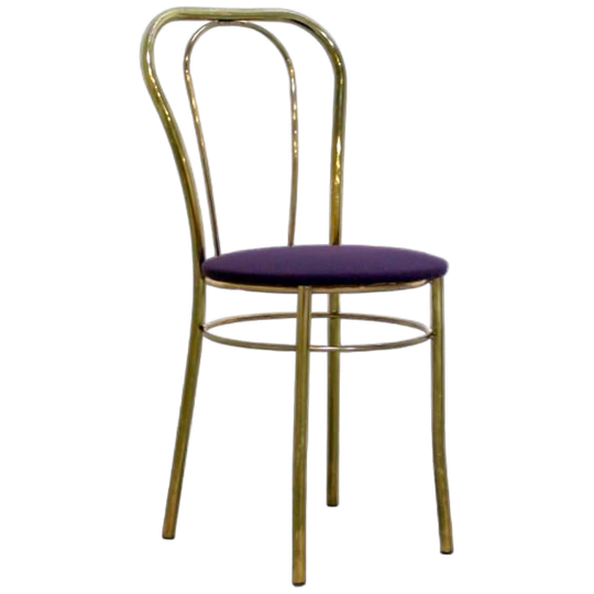 Vintage Hollywood Regency Stoel - Messing, Jaren '70 1
