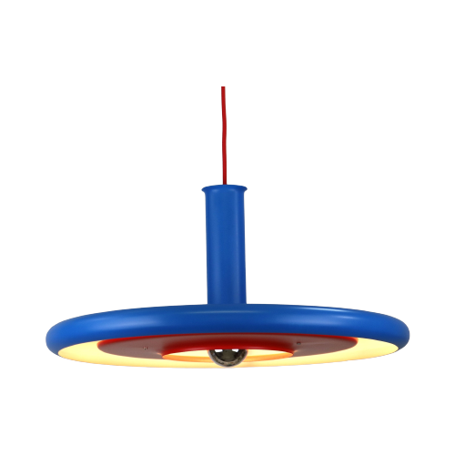 Geweldige Fog & Morup Xl Hanglamp - Model Optima Blauw En Rood - Ontworpen Door Hans Due