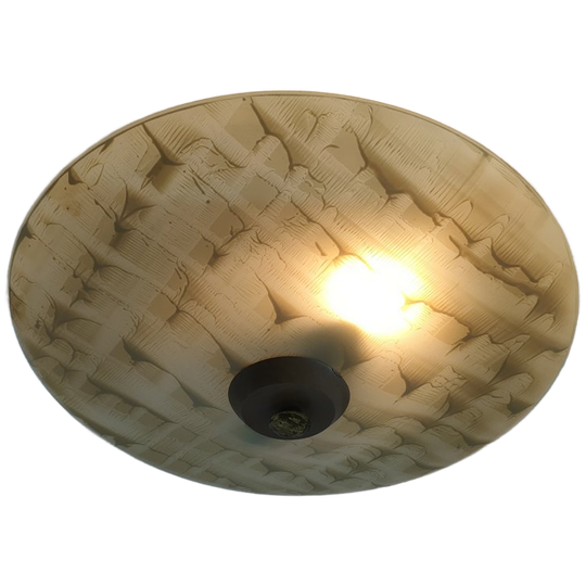 Vintage Jaren 50/60 Scandinavische (stijl) Grote Glazen Plafonnière Schaallamp 1