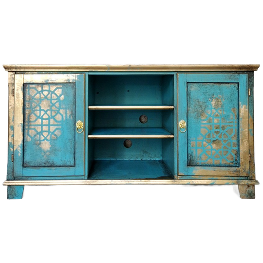 India Ibiza Tvkast/ Turquoise En Goud Dressoir 1